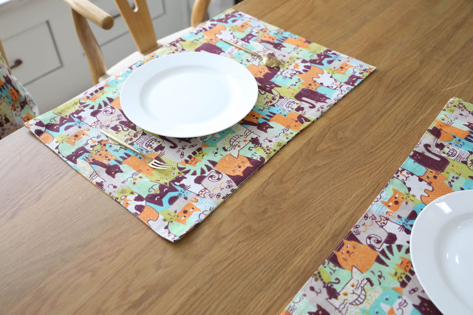 卡通儿童便携餐垫棉麻布艺ins日式餐桌垫西餐垫幼儿园一件代发