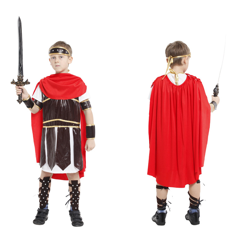 万圣节表演出化妆舞会服饰儿童古罗马武士小战士服装铠甲勇士服装