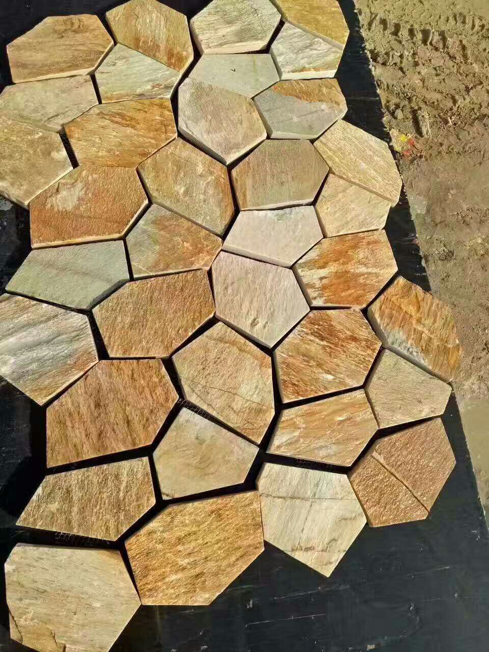 散石文化石板岩碎拼石背景墙石皮石片石不规则毛片石天然碎拼石