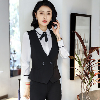 职业装女装套装ol酒店前台修身时尚气质正装西装马甲珠宝店工作服
