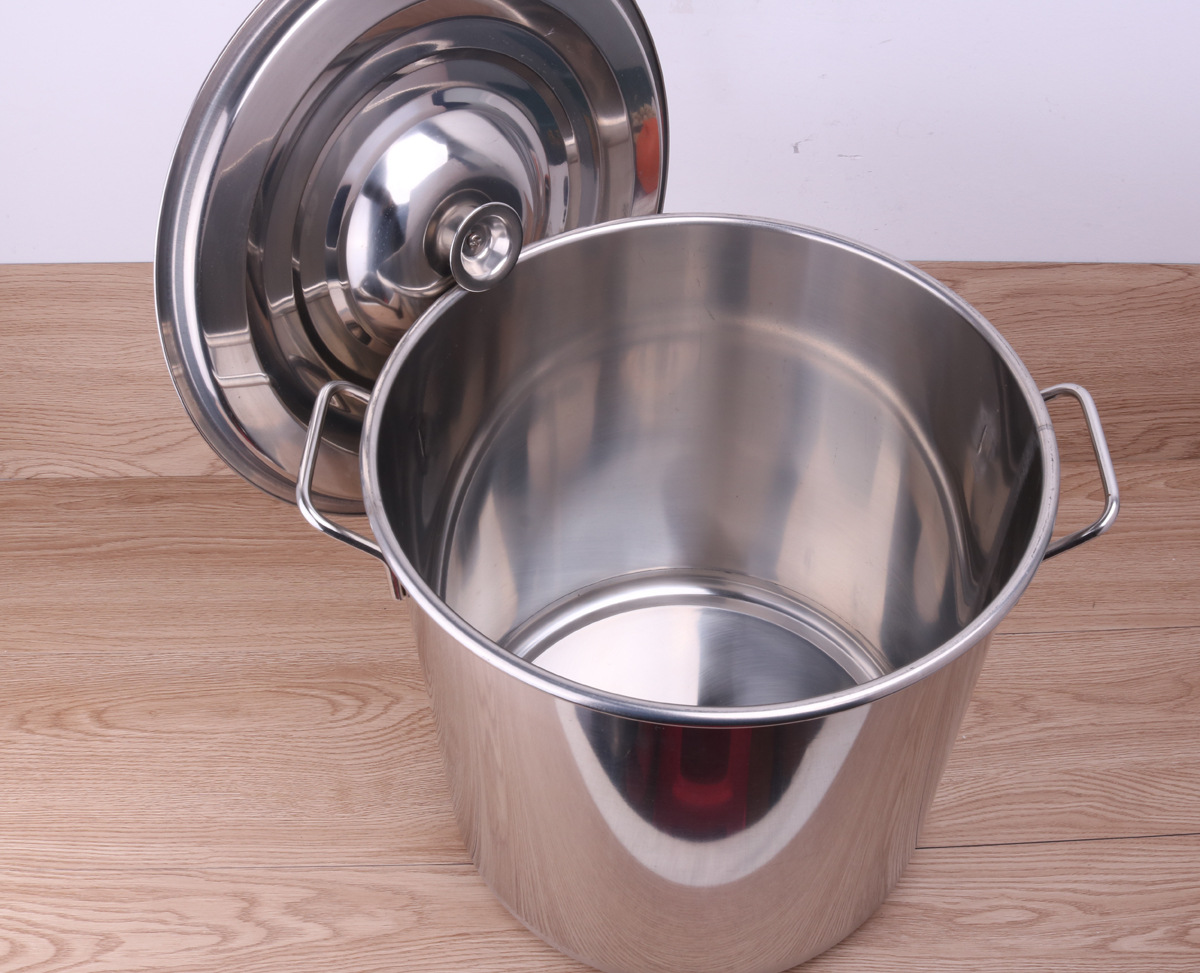 特厚无磁不锈钢桶 汤桶粥桶 带盖不锈钢圆桶25cm-80cm斜身桶