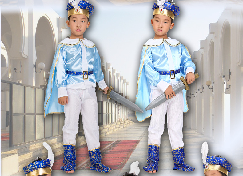 儿童派对披风儿童国王衣服儿童皇帝服装儿童皇子衣服儿童王子衣服