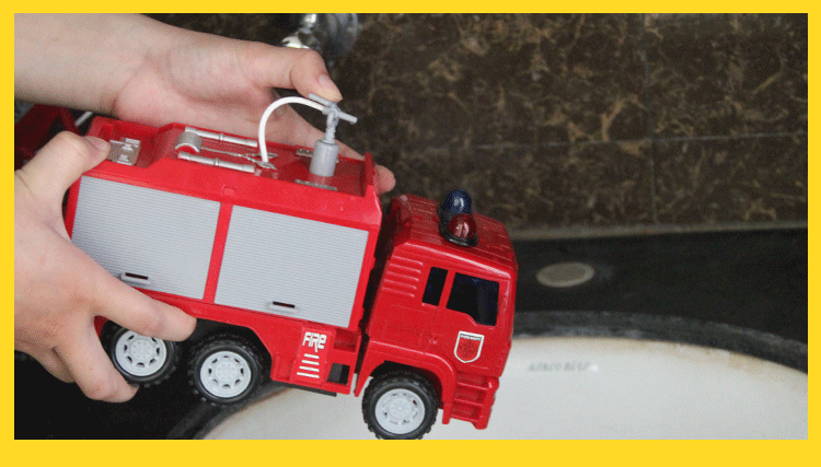 儿童消防车玩具车可喷水惯性车工程车云梯救火车大号模型男孩沙滩