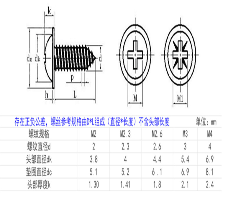 厂家直销带垫自攻螺丝批发带垫片自攻定制十字圆头带介子自攻螺丝