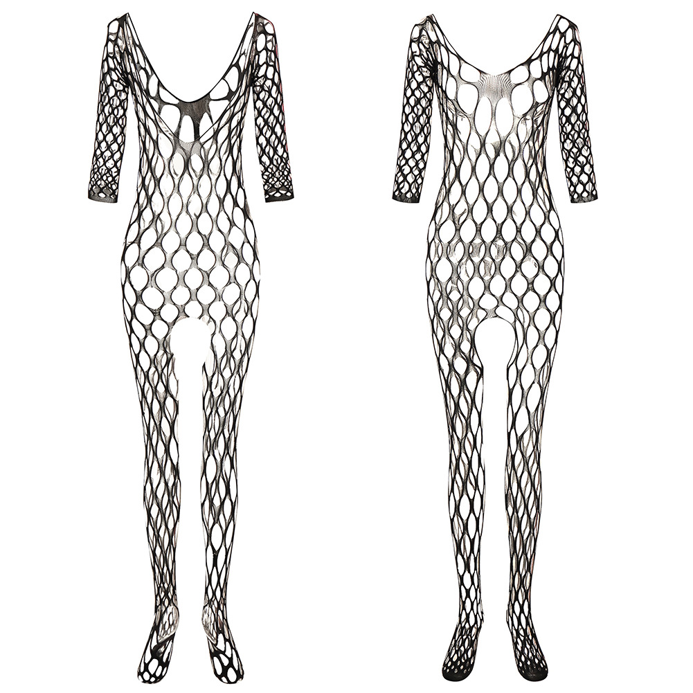 现货 新款情趣丝袜性感连体镂空网袜开裆免脱成人用品诱惑内衣