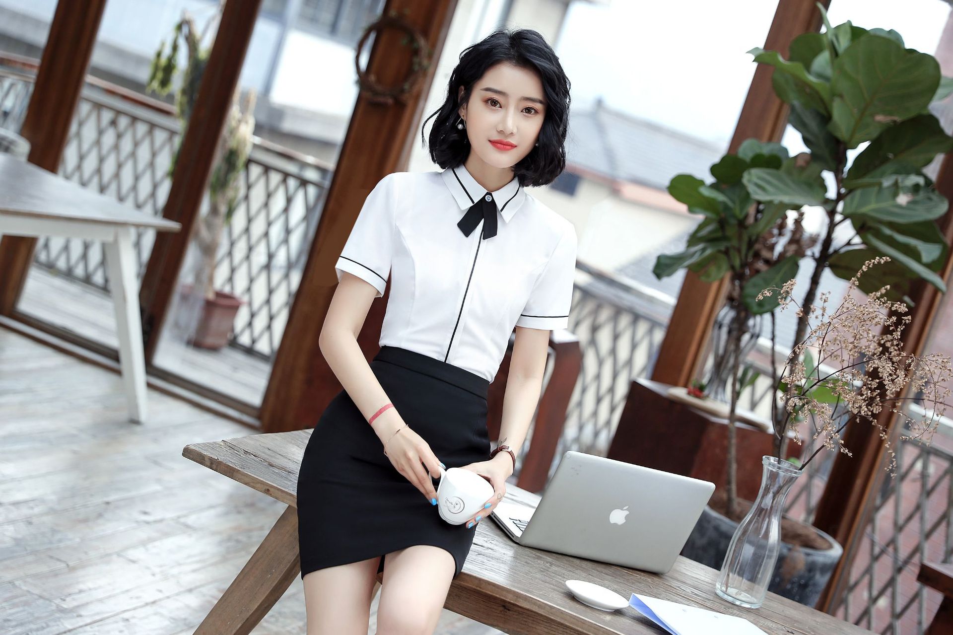 女式衬衫 2019新款ol通勤职业装女装短袖衬衫女士面试百搭衬衫