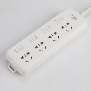 独立开关2500w安全门接线插座排插 家用办公四位4插口1.8米接线板