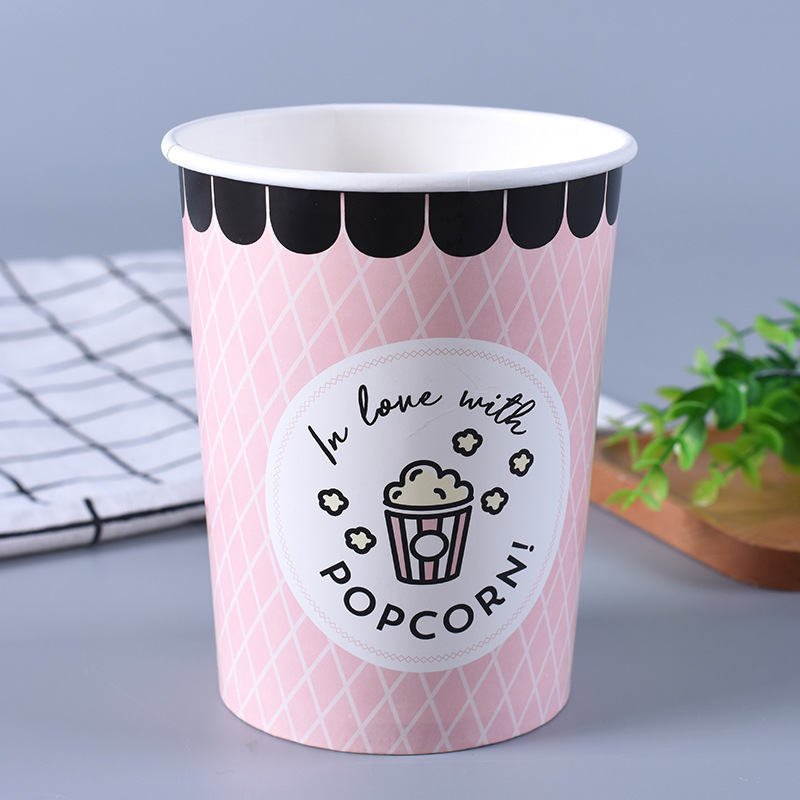 定制32盎司一次性大纸杯电影院爆米花桶双淋膜串串零食打包桶批发