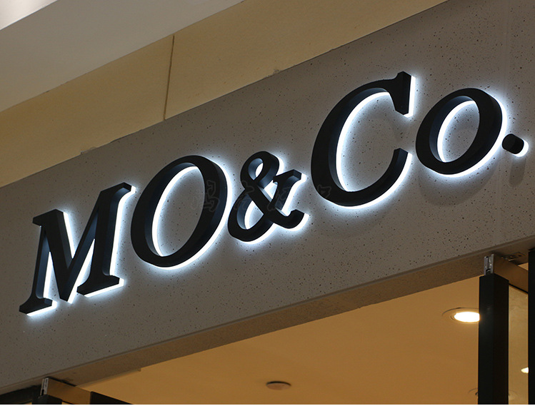 背景墙发光字制作户外门头广告牌招牌挑空不锈钢水晶背发光字定做