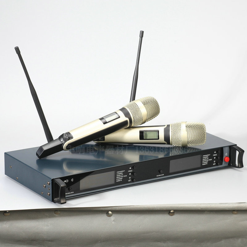 skm9000舞台演出家用k歌ktv专用唱歌麦克风u段调频一拖二无线话筒