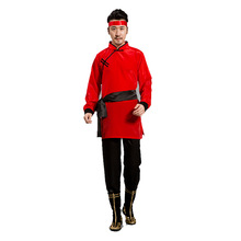 男士蒙古袍日常生活装蒙古族舞蹈演出服装男成人蒙古喜庆服婚礼服