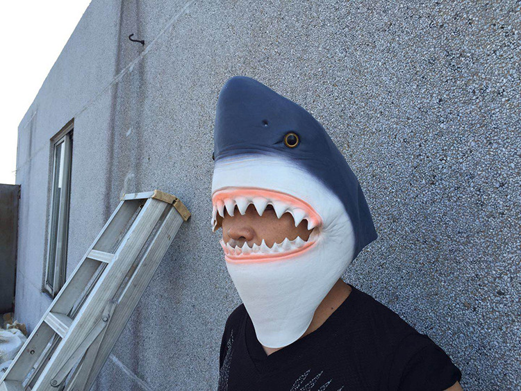 新款疯狂动物城鲨鱼面具 万圣节装扮头套 优质乳胶厂家批发