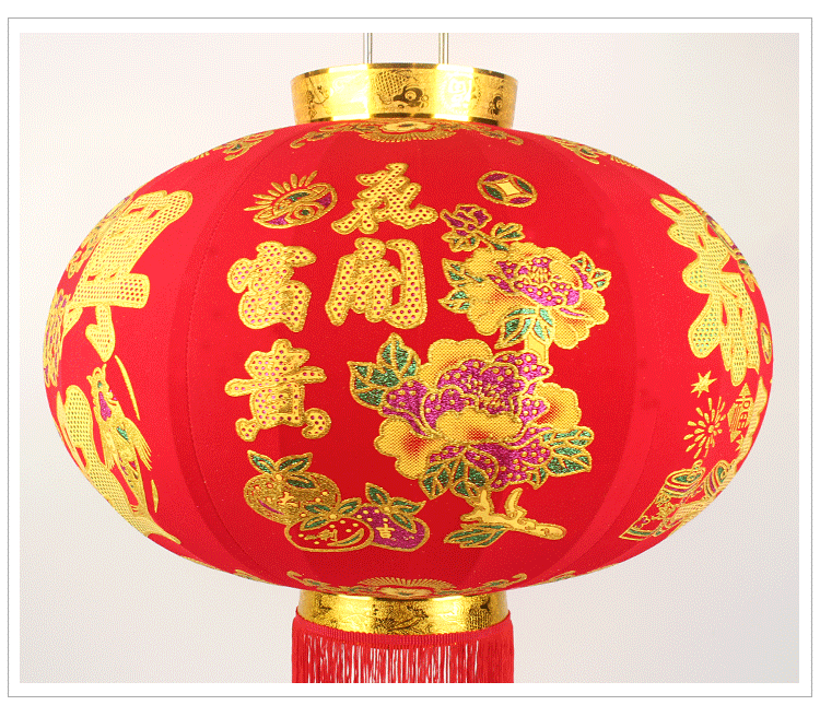 植绒布灯笼2019猪年新年春节日过年装饰用品广告灯笼新款大红灯笼