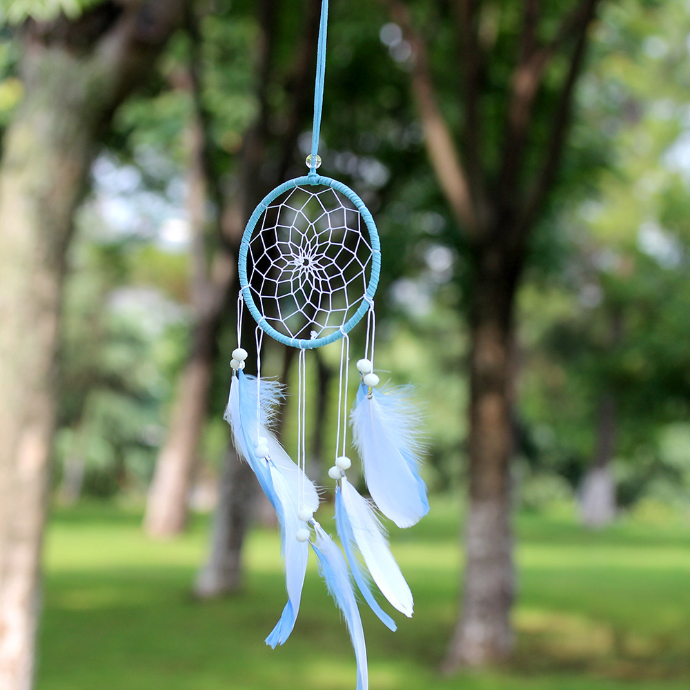 新款可爱礼物少女风捕梦网挂件房间装饰简约百搭羽毛饰品手工编织