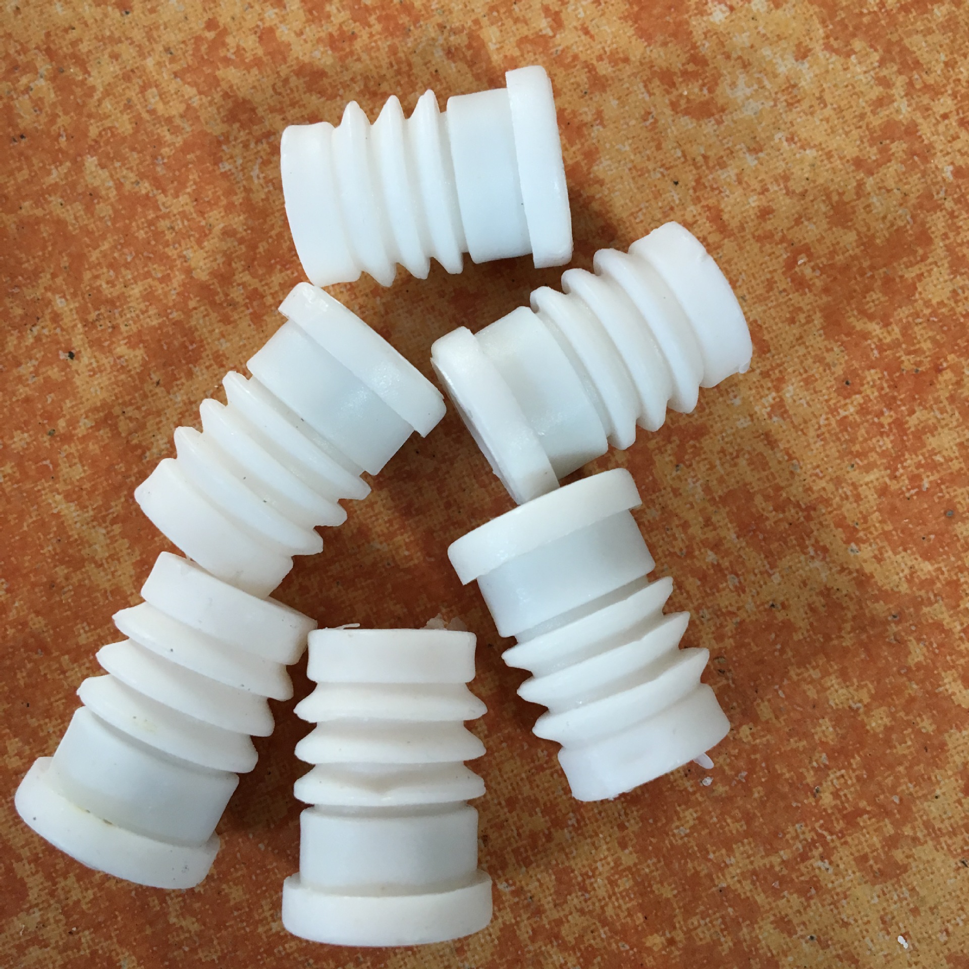 19圆管m6牙塑料螺母塞白色微波炉脚塞鞋架配件胶头螺母螺丝