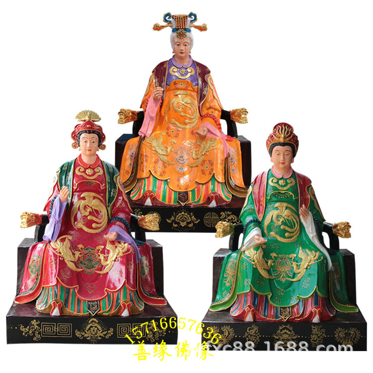 哪里有送子奶奶庙 树脂敦煌彩三霄娘娘佛像图片 山东求子庙