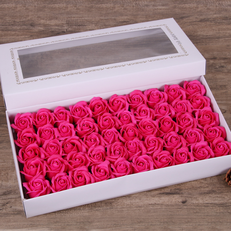 Valentine's Day Three-Layer Rose Soap Flower with Base Big Flower Head Gift Box Bouquet Special Soap Flower Wholesale