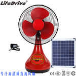 优质货源16寸红色直流台式风扇12v直流台扇16寸usb太阳能风扇