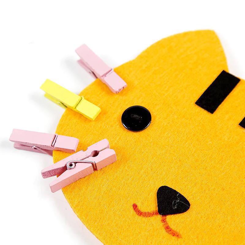 无纺布蒙氏早教儿童手工diy材料幼儿园区角益智玩具手工夹子练习