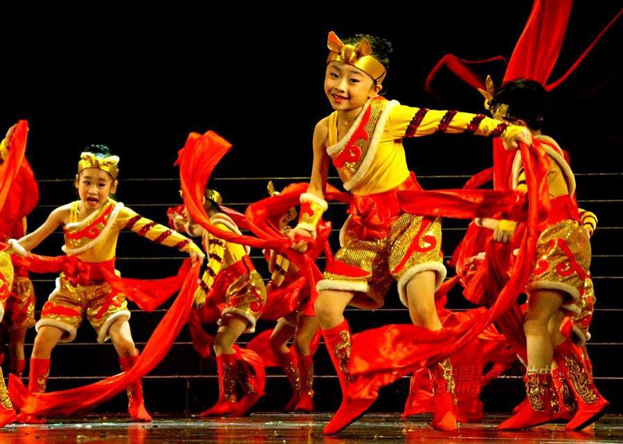 新款第九届小荷风采我也要系红绸带舞蹈服儿童少儿开场舞蹈表演服