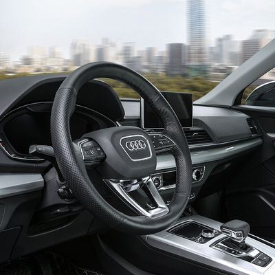 专用于奥迪q5l方向盘套2018款q5l q7改装手缝方向盘套把四季通用
