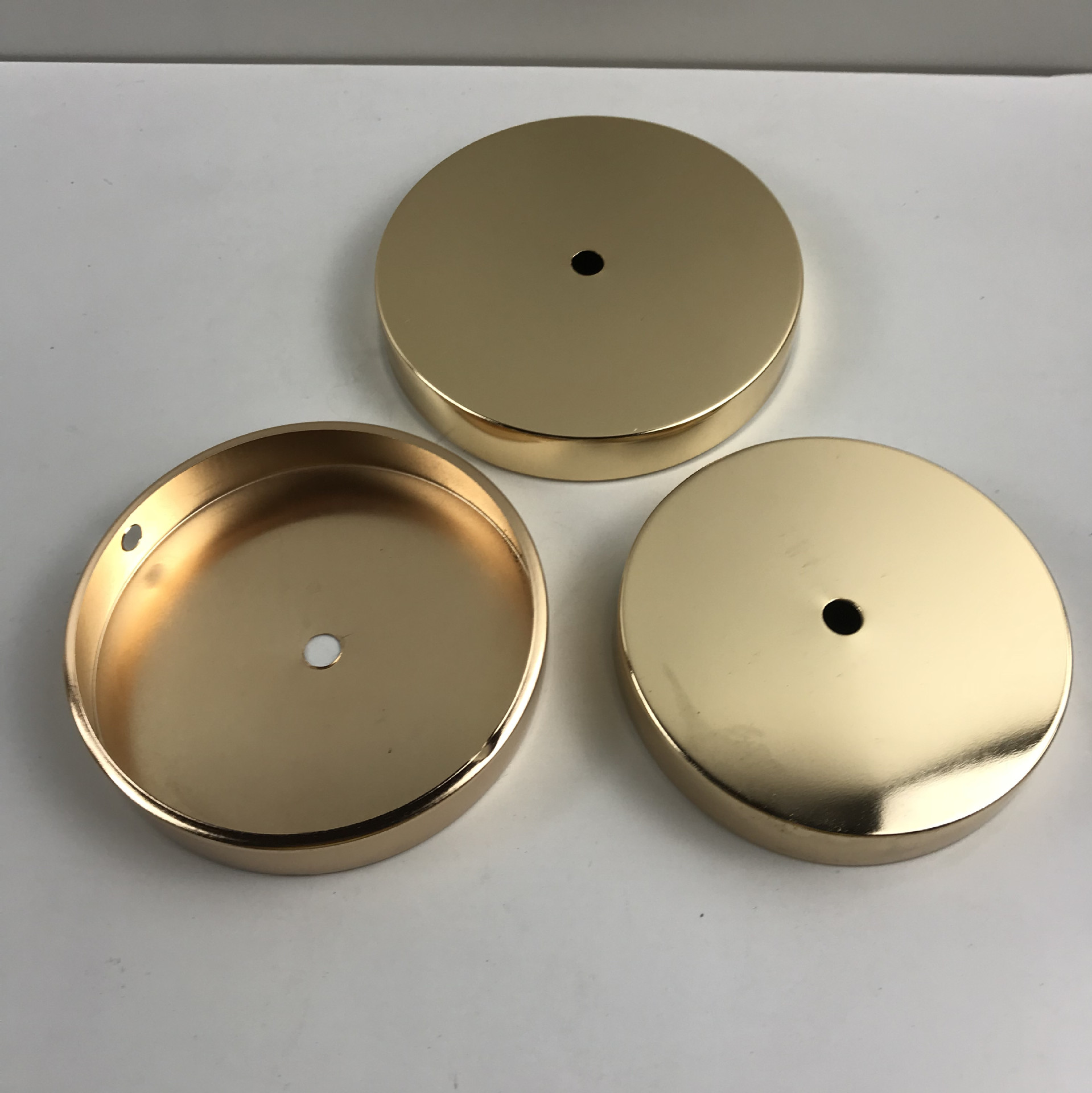 diy台灯底座配件铬色电镀五金底盘120金色折边盘130现货圆形140