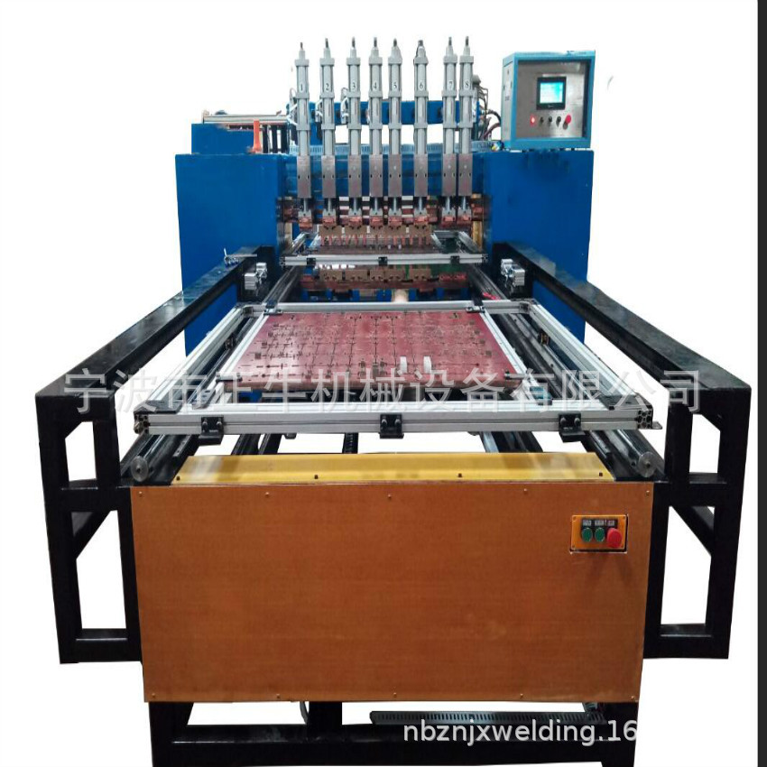 宁波铁线网篮展示架数控焊接机 照片墙钢丝网格龙门往复式排焊机