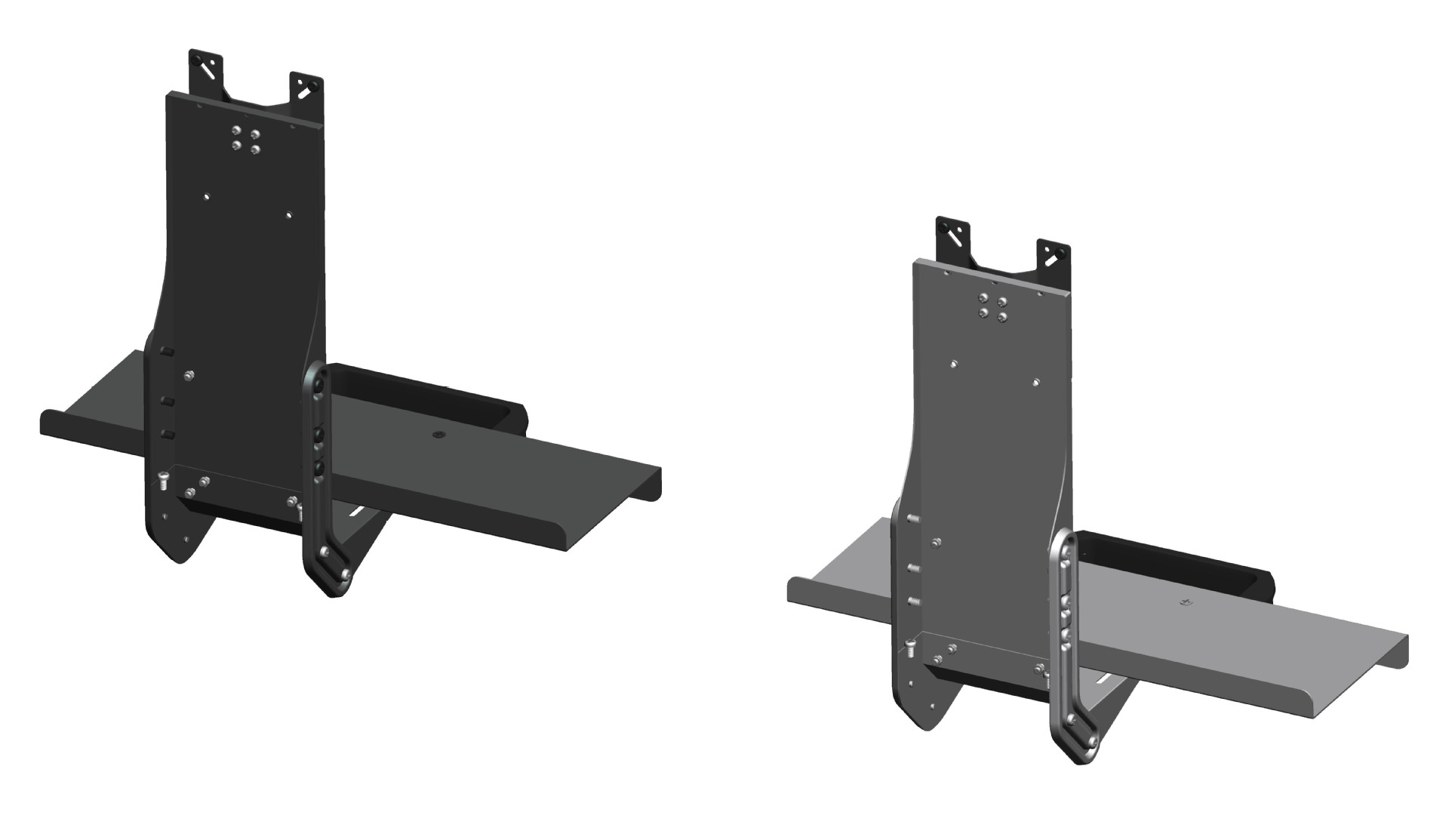 y-e5键盘鼠标托盘专用托盘支架配件与visa孔距配合使用银黑色