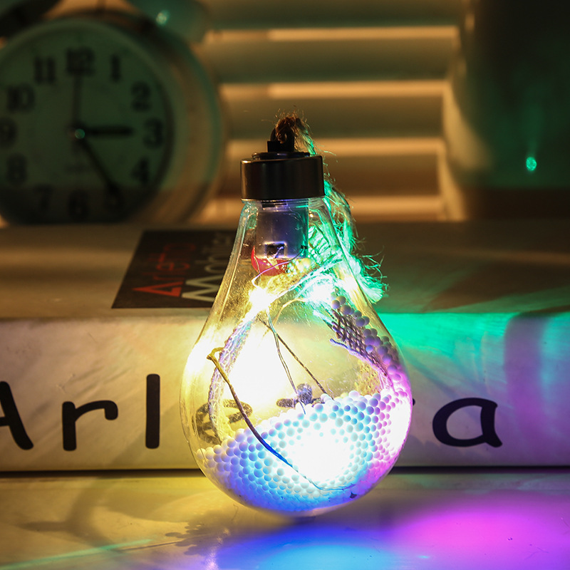 Christmas New LED Transparent Christmas Ball Christmas Tree Decoration Ball Bulb Pendant Christmas Gift Hollow Ball