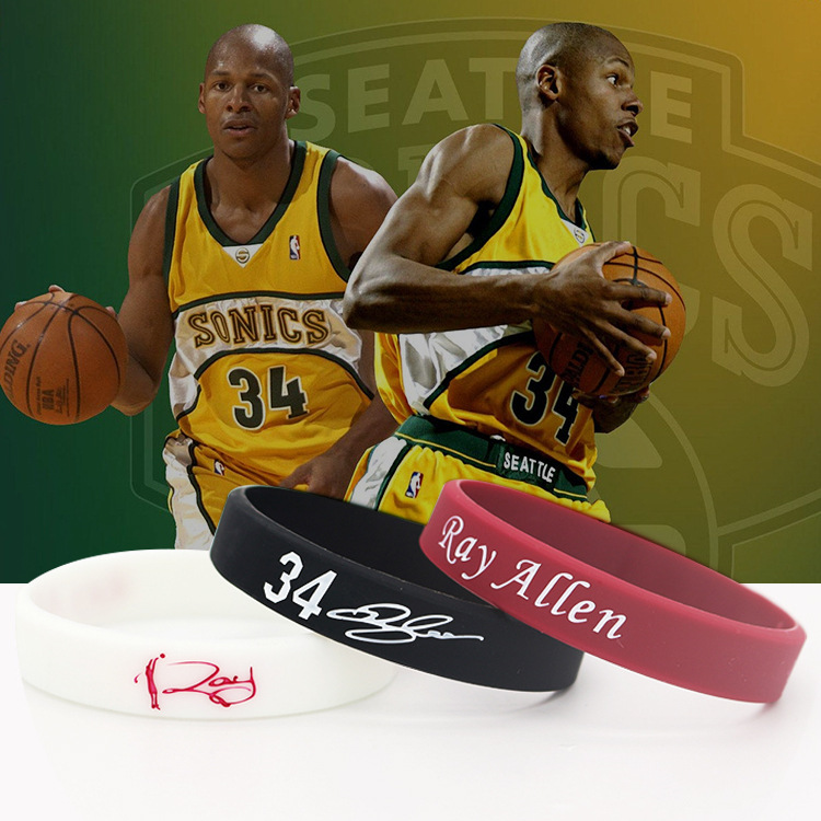 迈阿密热火队球星34号雷阿伦签名手镯环圈篮球运动训练夜光腕带