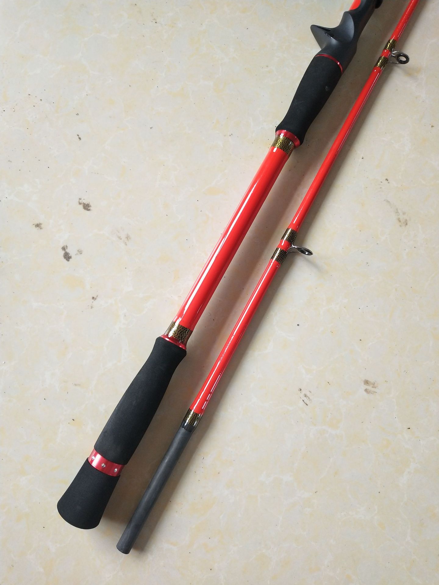 雷强竿2.1米2.28米2.4米枪柄直柄钓鱼竿碳素雷霆杆超硬调路亚竿杆