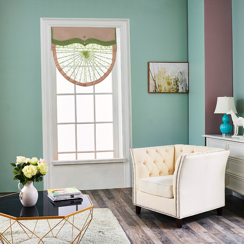 窗纱刺绣罗马帘成品遮光绣花窗帘布罗马帘卷帘批发定制