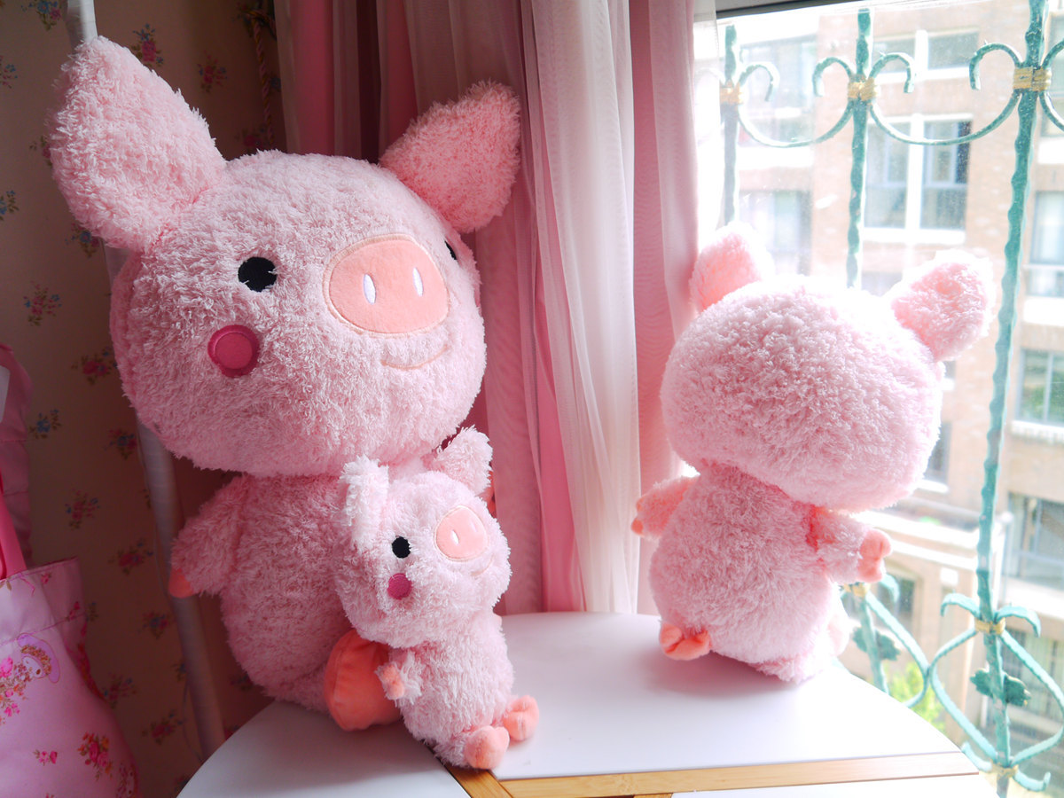 ins可爱粉猪微笑猪公仔布娃娃猪猪抱枕儿童毛绒玩具玩偶定制批发