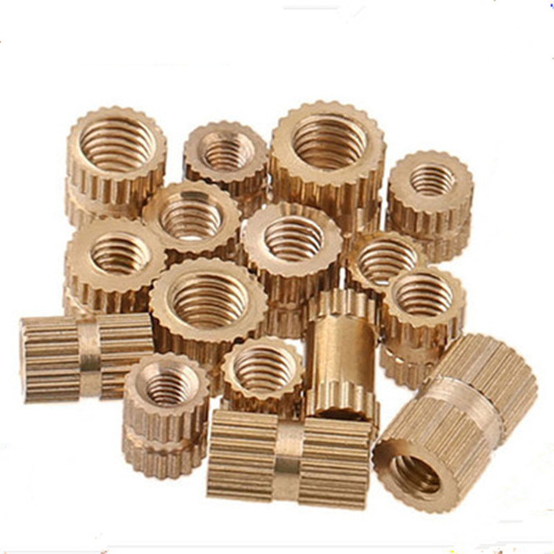 滚花铜螺母铜件铜嵌件注塑铜螺母铜镶件嵌件螺母m4m5批发加工定制