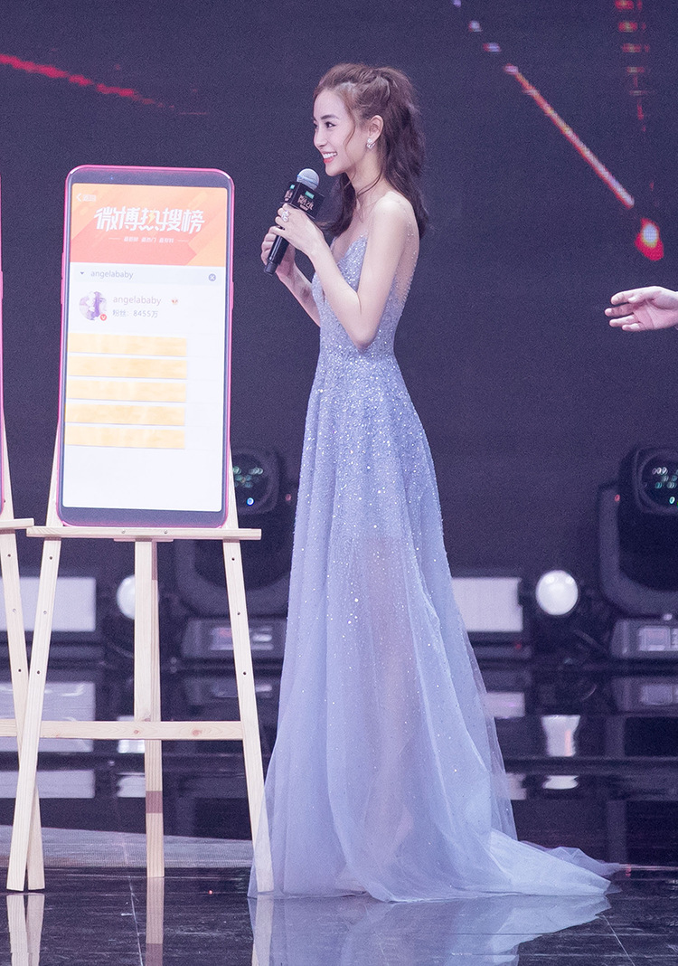 baby杨颖同款高端名媛气质重工亮片晚礼服v领吊带仙女大摆连衣裙