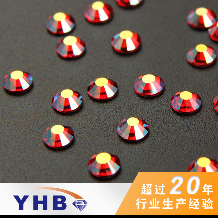 Jewelry Accessories Wholesale Imitation Diamond Light Red AB Glue Bottom Colorful Crystals SS10 Dance Clothes Accessories Middle East Hot Fix Rhinestone