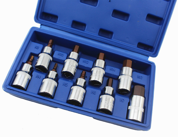 内六角套筒套装1/2加长压配内六角批头s2电动扳手旋具套筒头工具
