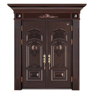 定制德诺特高端甲级防盗门铸铝门对开门平开门庭院安全门厂家直销