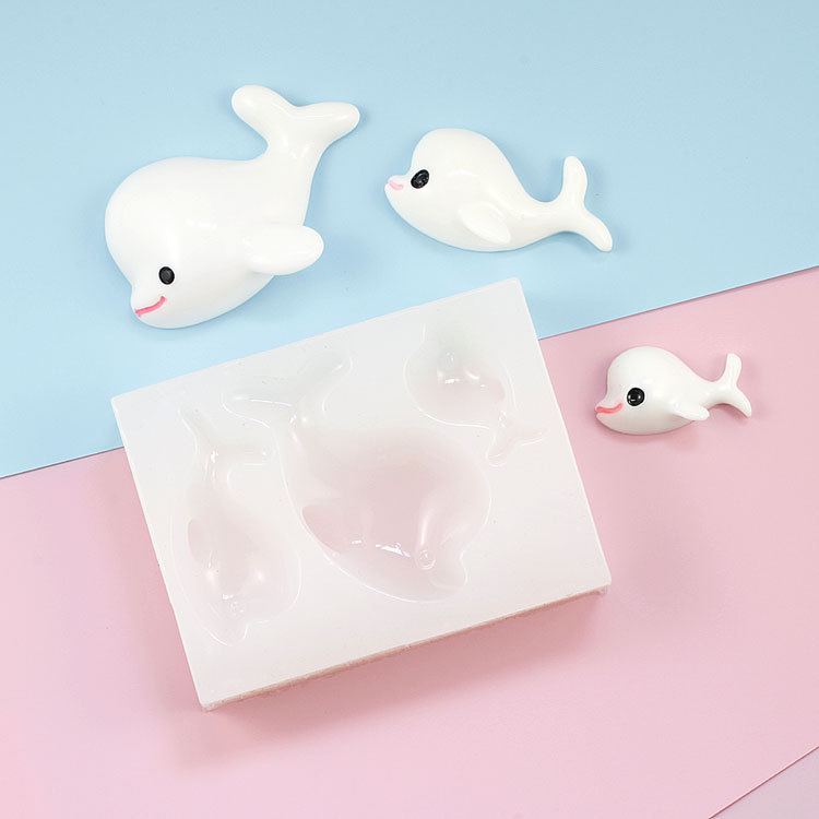 海洋系大中小海豚硅胶翻糖模具水晶滴胶diy手工制作饰品配件材料