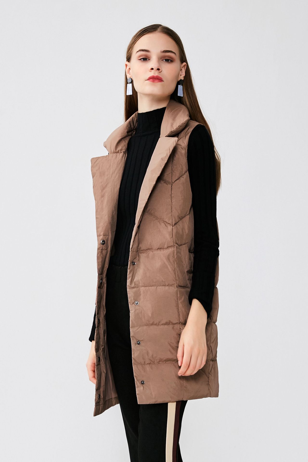 2018新款女装冬装羽绒服时尚休闲中长款修身显瘦欧美风潮流外套