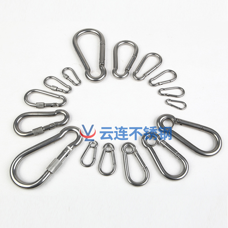 304 Stainless Steel Spring Hook Carabiner Connecting Hook Rigging Spring Buckle Factory Price Supply Chain Buckle Rope Buckle