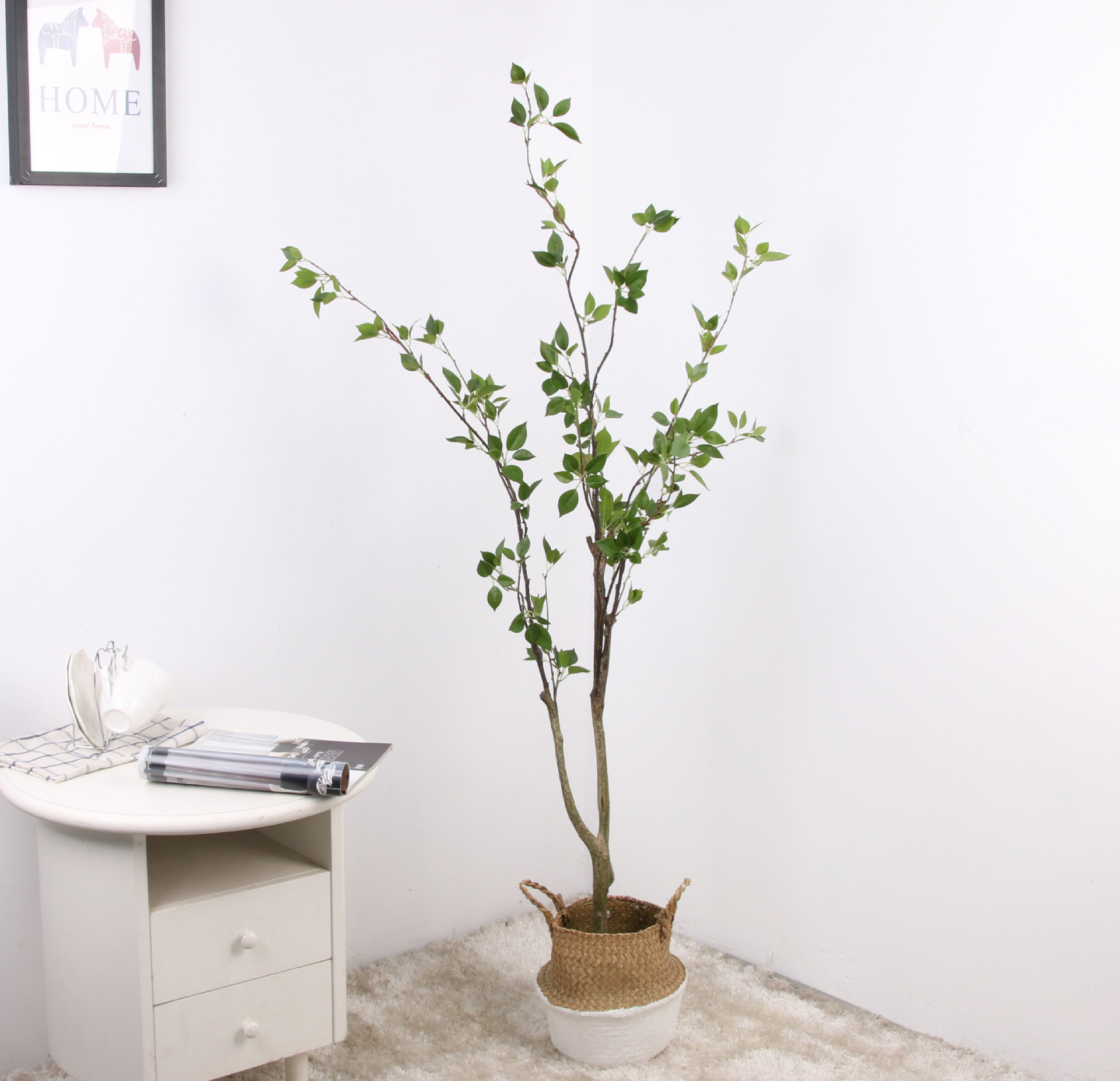 ins北欧风仿真植物盆栽仿真椿树大型家居客厅店面商铺落地绿植