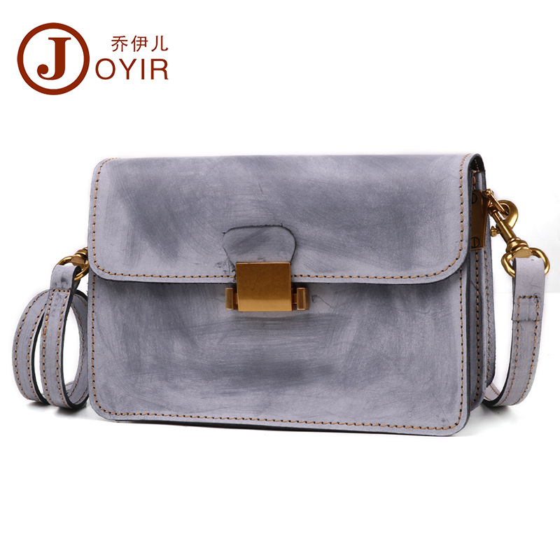 joyir真皮女士斜挎包大容量横款小方包逛街通勤高级感单肩包女