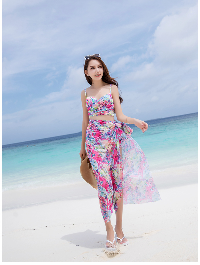 游泳衣比基尼三件套性感聚拢显瘦时尚沙滩温泉游泳衣