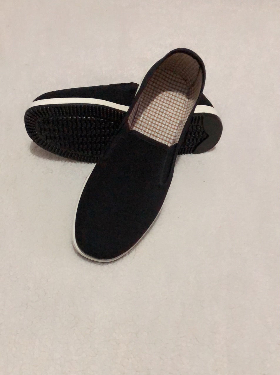 老北京布鞋_春夏老北京布鞋黑色工作单鞋松紧口中老年软底军