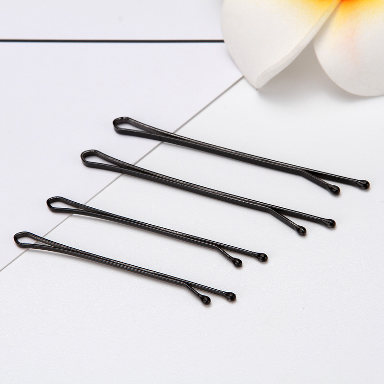 韩版发饰黑色一字夹发夹兔卡大小号套装高档烤漆钢丝夹精品店货源