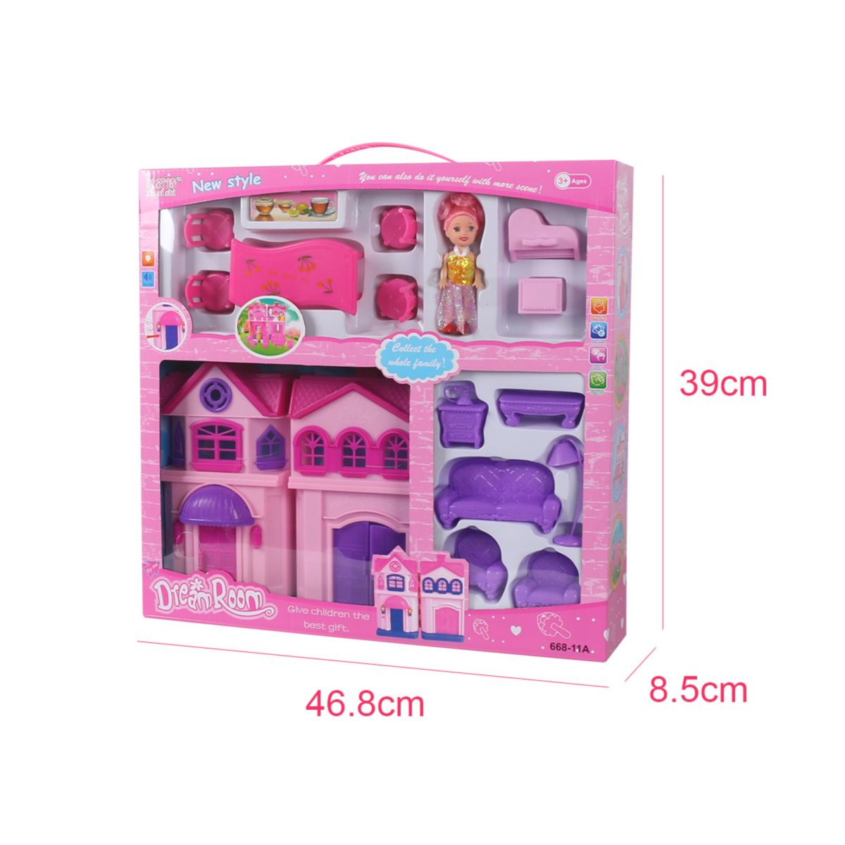 Babi Doll Multi-Specification Music Castle Set Training Institution Gift Box Children Play House Toys Wholesale