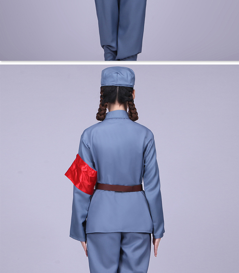 成人红军演出服合唱服男女八路军的衣服抗战服装红卫兵军装表演服