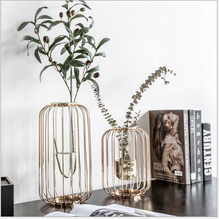 美式玻璃花瓶摆件轻奢风格客厅餐桌玄关电视柜后现代家居软装饰品