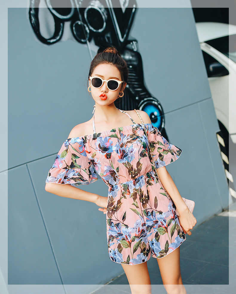 夏季女士泳衣批发2018性感女士泳装碎花分体泳衣性感比基尼泳衣